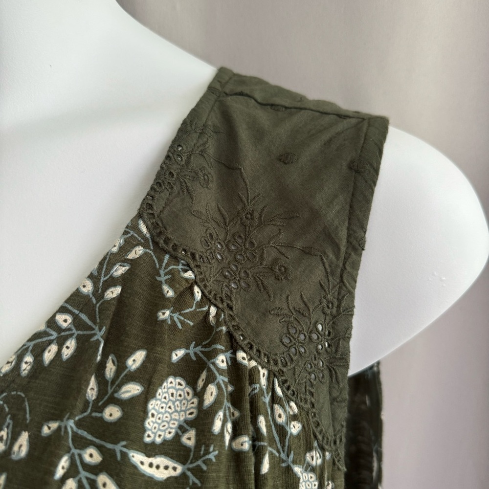 Lucky Brand Green Floral Print Tank Top - Sz 3X - Picture 3 of 8